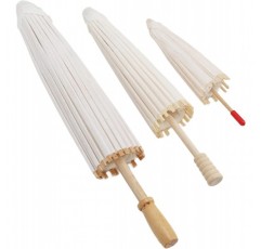 3Pcs 종이 우산, 20cm 30cm 40cm DIY 손으로 그린 ​​웨딩 장식 사진 코스프레에 대한 나무 손잡이와 수제 중국어 일본어 빈 종이 우산 파라솔 접는 우산