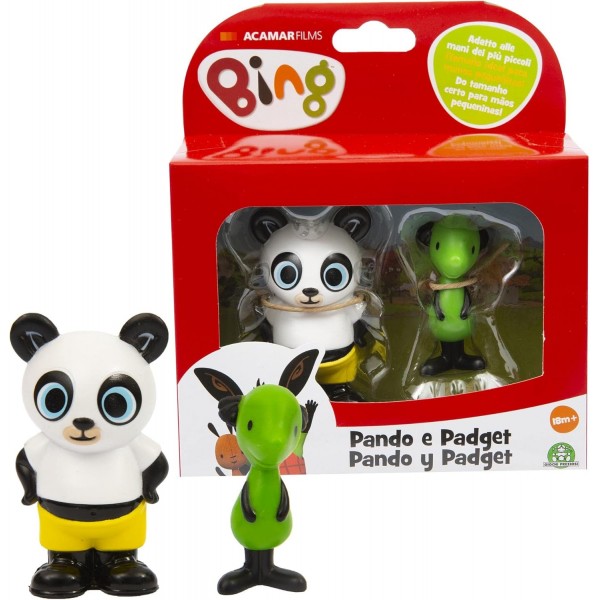 Giochi Preziosi Bing 미니 피규어 2개 세트, 밝은 색상의 Pando 및 가제트, 작은 손에 적합한 크기, 18개월 이상 여아용, BNG00L02, 멀티 컬러