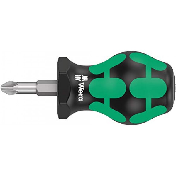 WERA 05008854001 355 PZ Pozidriv 헤드 스터비/기화기 드라이버, PZ 2 x 25mm