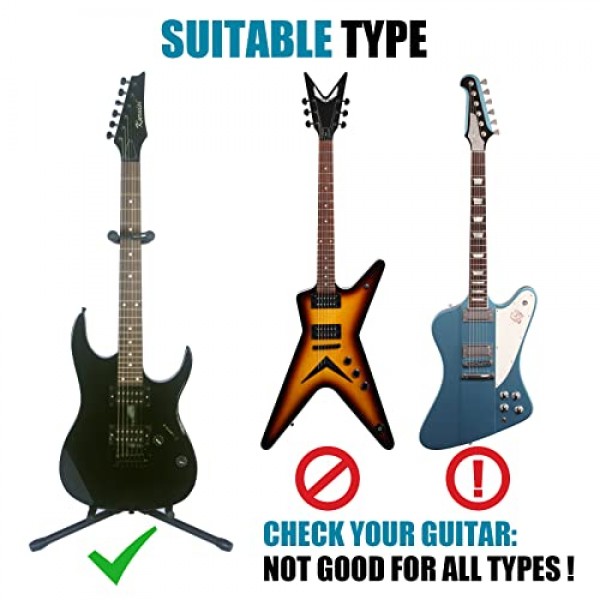 GLEAM 기타 스탠드 - 전기, 어쿠스틱 기타 및 베이스, 기타 액세서리에 맞게 조절 가능