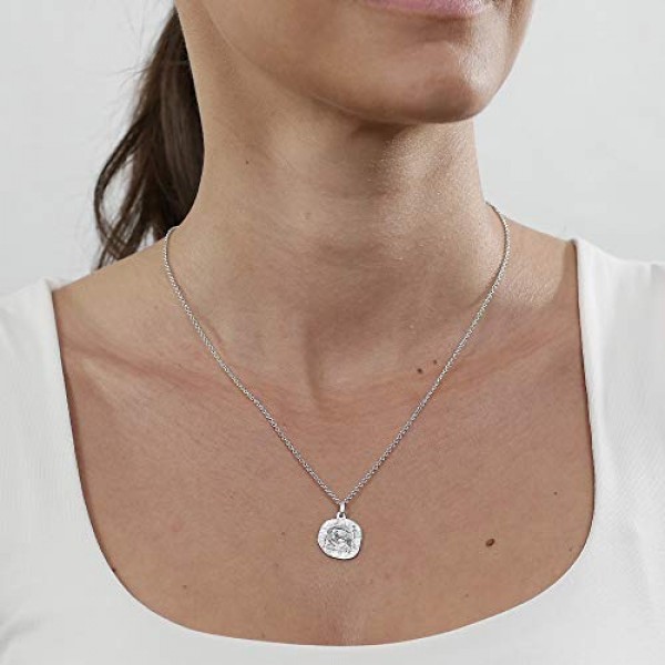 Trendor 08441-01 여성, 남성 또는 어린이를위한 목걸이 925 실버 직경 16 mm 스털링 실버 염소 자리 조디악 로그인