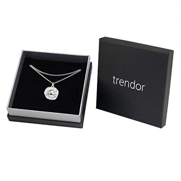 Trendor 08441-01 여성, 남성 또는 어린이를위한 목걸이 925 실버 직경 16 mm 스털링 실버 염소 자리 조디악 로그인