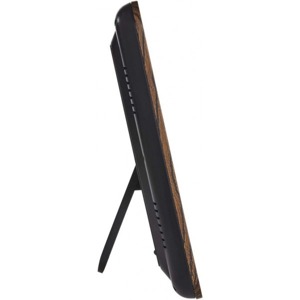 온도 표시 기능이 있는 TFA Dostmann 60.4518.08 디지털 라디오 벽시계(배터리 포함 브라운)