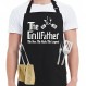 남성용 Kaidouma 웃긴 그릴 앞치마 아빠 - The Grillfather - 남성용 웃긴 요리사 요리 그릴 바비큐 앞치마(주머니 2개 포함) - 아빠, 새아빠, 시아버지, 남편을 위한 생일 아버