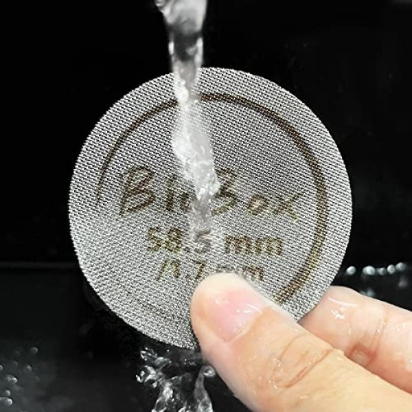 53.5mm 에스프레소 퍽 스크린, 1.7mm 두께 150μm 초박형 재사용 가능한 에스프레소 316 스테인레스 스틸 하부 샤워 스크린, 54mm 바닥 없는 포터필터 필터 바구니(53.5mm/2.11인