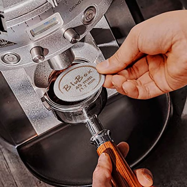 53.5mm 에스프레소 퍽 스크린, 1.7mm 두께 150μm 초박형 재사용 가능한 에스프레소 316 스테인레스 스틸 하부 샤워 스크린, 54mm 바닥 없는 포터필터 필터 바구니(53.5mm/2.11인