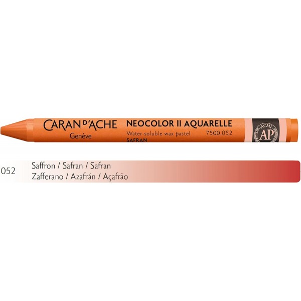 Caran d'Ache NEOCOLOR II 052 SAFRAN/SAFFRON (7500.052) / 파스텔 10개(1팩) / 수용성 왁스제/ 종이 골판지용 유리목 가죽 패브릭 스톤