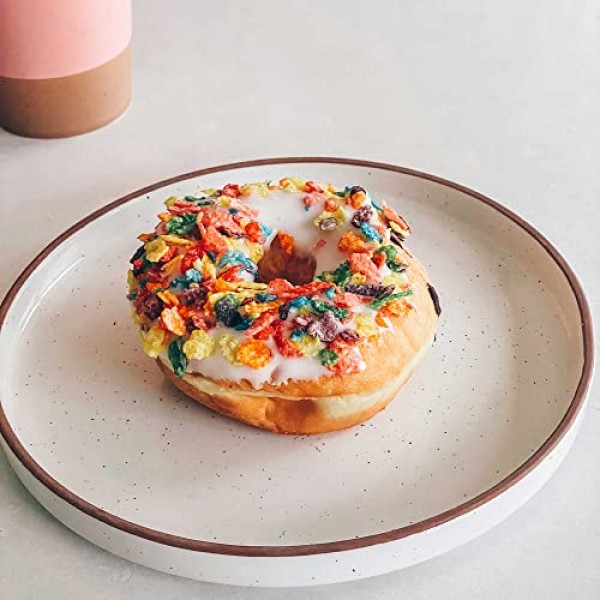 모라 세라믹 플랫 플레이트 6-8인치 세트 - 디저트, 샐러드, 전채요리, 작은 점심 등 접시. 전자레인지, 오븐, 식기세척기에 안전하고 긁힘 방지 기능이 있습니다. 주방 