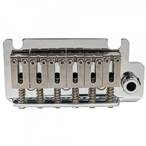 Musiclily Pro 52.5mm 풀 블록 2포인트 기타 트레몰로 스트라토캐스터 브릿지(현대 아메리칸 스트랫 일렉트릭 기타, 크롬용 스틸 안장 포함)