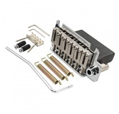 Musiclily Pro 52.5mm 풀 블록 2포인트 기타 트레몰로 스트라토캐스터 브릿지(현대 아메리칸 스트랫 일렉트릭 기타, 크롬용 스틸 안장 포함)