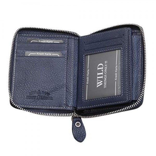 Wild Things Only의 남성용 인물 지갑! 지퍼 잠금 소가죽 남성용 지갑 지갑(색상 선택) - Zmoka 제공, 블루
