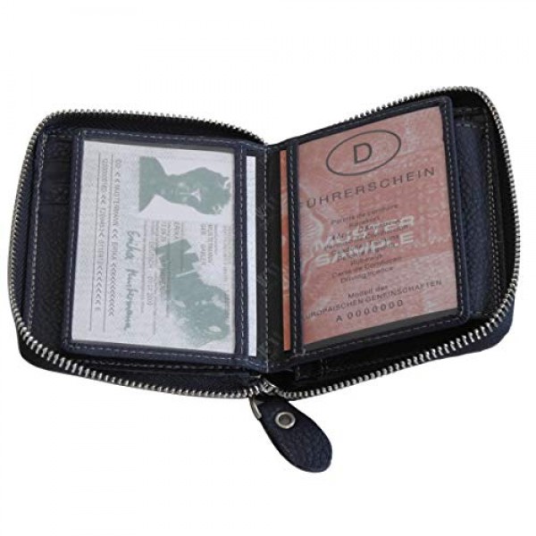 Wild Things Only의 남성용 인물 지갑! 지퍼 잠금 소가죽 남성용 지갑 지갑(색상 선택) - Zmoka 제공, 블루