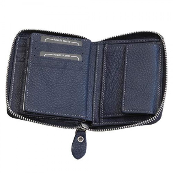 Wild Things Only의 남성용 인물 지갑! 지퍼 잠금 소가죽 남성용 지갑 지갑(색상 선택) - Zmoka 제공, 블루