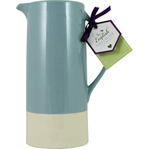 English Tableware Company 세라믹 티 커피와 설탕 용기 세트 컨트리 키친 튼튼한 도기 장인-대형 저그, 설탕 포트, 크리머 저그 세트- 블루