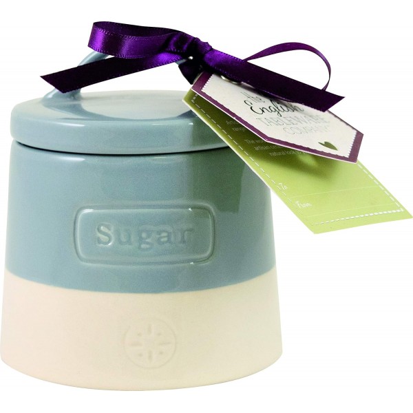 English Tableware Company 세라믹 티 커피와 설탕 용기 세트 컨트리 키친 튼튼한 도기 장인-대형 저그, 설탕 포트, 크리머 저그 세트- 블루