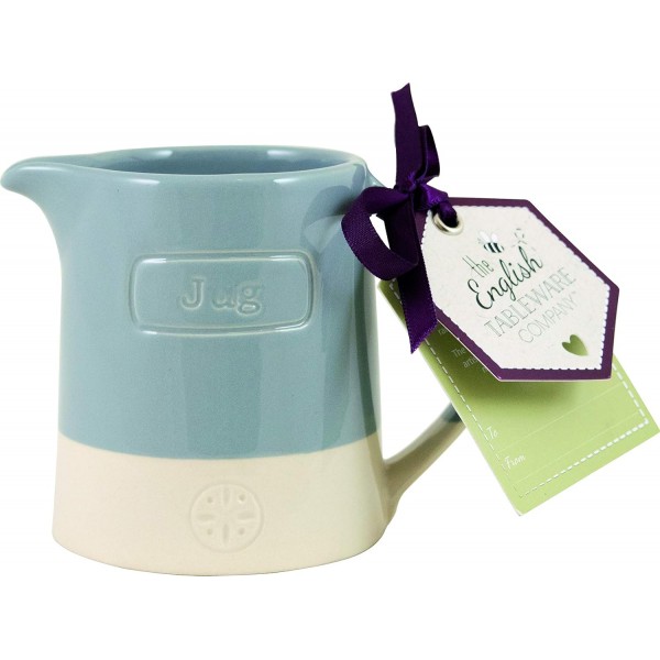 English Tableware Company 세라믹 티 커피와 설탕 용기 세트 컨트리 키친 튼튼한 도기 장인-대형 저그, 설탕 포트, 크리머 저그 세트- 블루