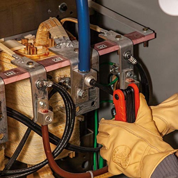 Klein Tools 70550 육각 렌치 키 세트, SAE 크기 11개, 매우 긴 육각 키가 있는 고강도 접이식 알렌 렌치 도구