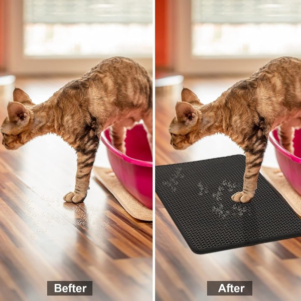 쓰레기통 매트 - 벌집형 구조의 쓰레기통용 언더레이, 방수 이중배변통, 식품매트, 벌집형 디자인의 쓰레기통 매트(60 x 45 cm)