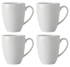 Maxwell & Williams 화이트 베이직 화이트 머그 4종 세트, 도자기, 450ml POFX0140 화이트 머그 450ml