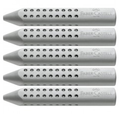 Faber-Castell 187100 - 삼각형 지우개 그립 2001, 회색, 5개 및 183800 - 캔 샤프너 그립이 포함된 캔 샤프너 그립 번들