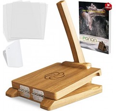 panan 나무 토르티야 압착기 천연 식품 등급 아카시아 나무로 만든 멕시코 토르티야 압착기 - 양피지 50장, 반죽 절단기 및 레시피 eBook이 포함된 대형 목재 Pataconera(사각