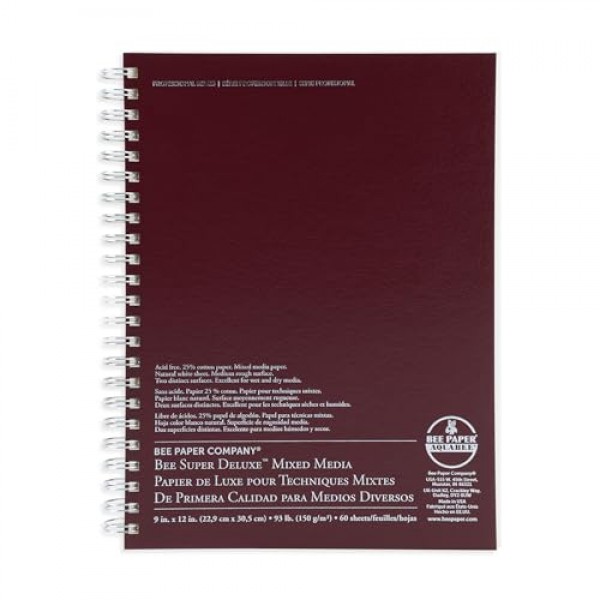 Bee Paper - 9x 12 슈퍼 디럭스 혼합 매체 스케치 패드, 60매