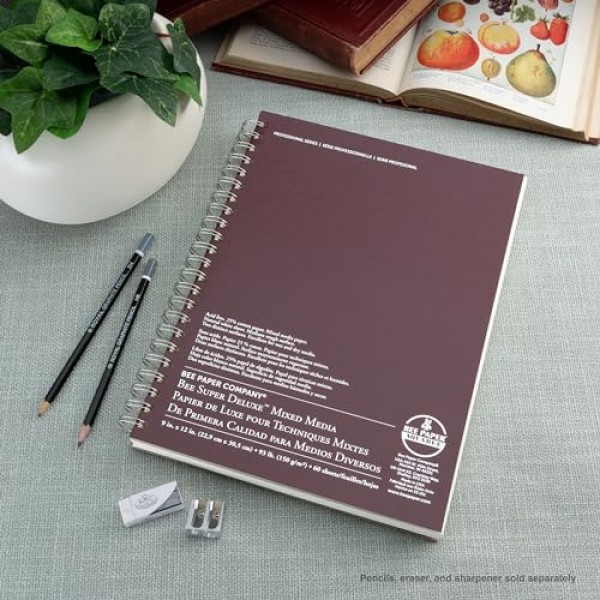 Bee Paper - 9x 12 슈퍼 디럭스 혼합 매체 스케치 패드, 60매