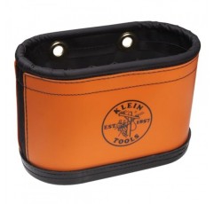Klein Tools 5144BHB 킥스탠드가 있는 타원형 하드바디 버킷 도구 정리함, 후크 구멍, 비전도성 플라스틱, 폴리프로필렌 바닥, 14포켓