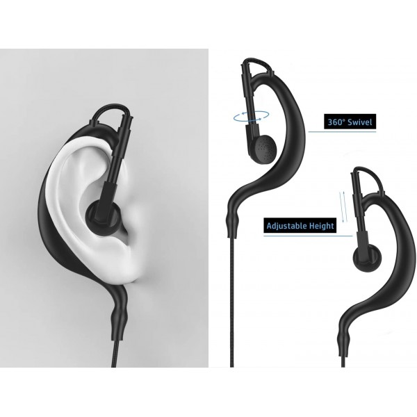 Midland Radio G7pro G9plus M24 xt70 75-822 gxt550 lxt630 X - Talker T31a T71vp3 Talkie - Walkie 2핀 클립 이어헤드셋(유형 G)용 2 x NEWASHAN 헤드폰