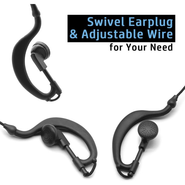 Midland Radio G7pro G9plus M24 xt70 75-822 gxt550 lxt630 X - Talker T31a T71vp3 Talkie - Walkie 2핀 클립 이어헤드셋(유형 G)용 2 x NEWASHAN 헤드폰