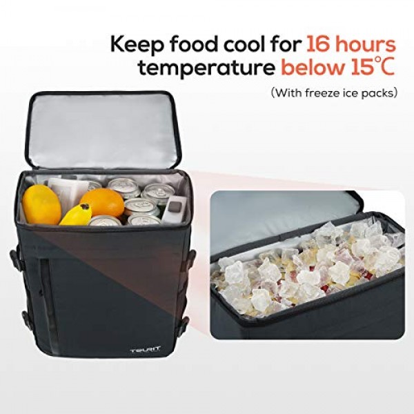 TOURIT 쿨러 배낭 32 캔 대용량 절연 배낭 쿨러 가방 남성 여성 피크닉, 하이킹