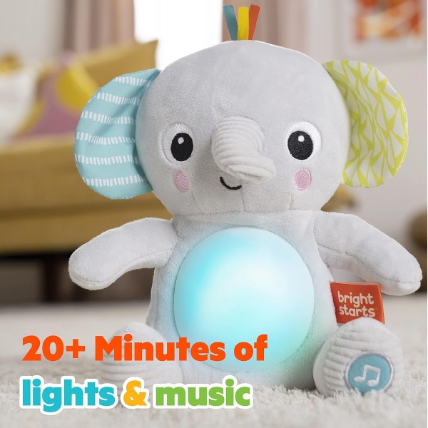 Bright Starts Hug-a-bye 아기 코끼리 박제 동물 듀얼 모드 부드러운 장난감 노리개, 신생아 이상