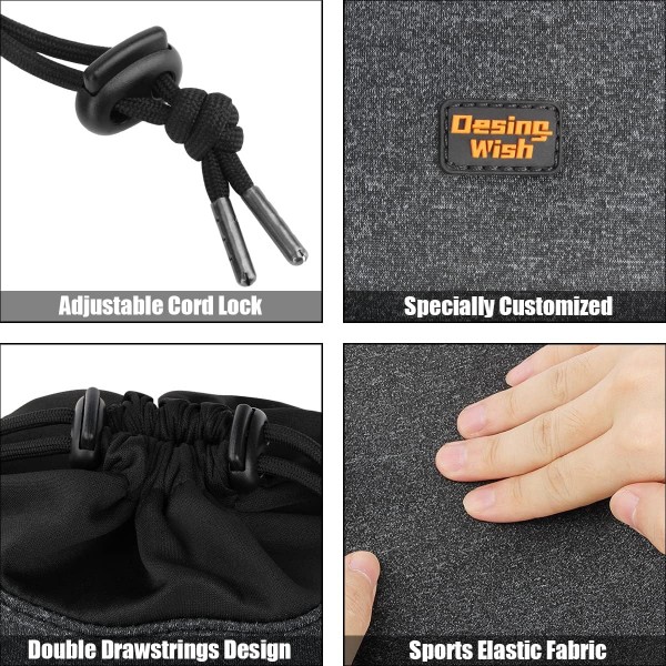 Desing Wish 경량 헤드폰 보관 가방 휴대용 헤드폰 운반 케이스 헤드셋 파우치 오버헤드 헤드폰용 부드러운 여행용 케이스 게임용 헤드셋 넥 스트랩 이어버드(대형 회색)