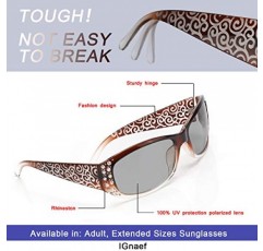 IGnaef 라인스톤 여성용 포토크롬 선글라스, 편광 렌즈, UV400 보호, 야외용 눈부심 방지 빈티지 선글라스, m
