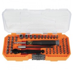 Klein Tools 32787 모듈형 케이스, 자기, 정밀, 표준 비트 및 너트 드라이버가 포함된 64피스 마이크로 래칫 비트 정밀 드라이버 세트
