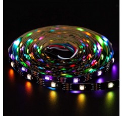 BTF-LIGHTING 16.4피트 150 픽셀 WS2813 업그레이드된 WS2812B 개별적으로 디지털 주소 지정 가능 RGB 이중 신호 LED 유연한 스트립 라이트 5050 SMD 매직 드림 컬러 IP30 비 방수 DC 5V 