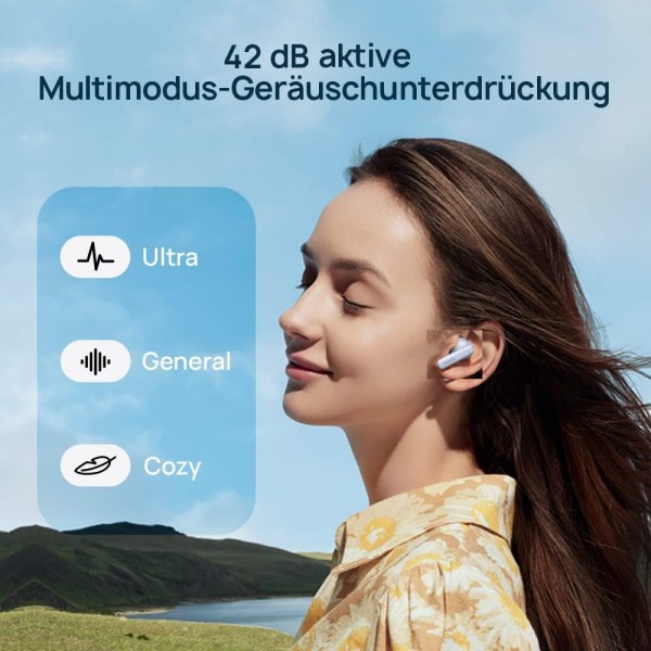 HUAWEI FreeBuds 5i 무선, TWS 블루투스 헤드폰, 고해상도 사운드, 다중 모드 소음 제거, 28시간 배터리 수명, 방수, 세라믹 화이트 세라믹 화이트 FreeBuds 5i