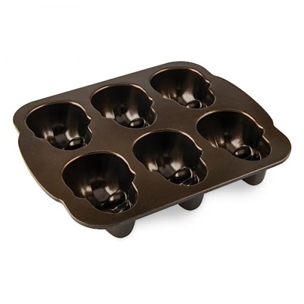 Nordic Ware Skull Cakelet 할로윈 Bakeware, Haunted 팬, Bronze Haunted Skull 케이크릿 팬