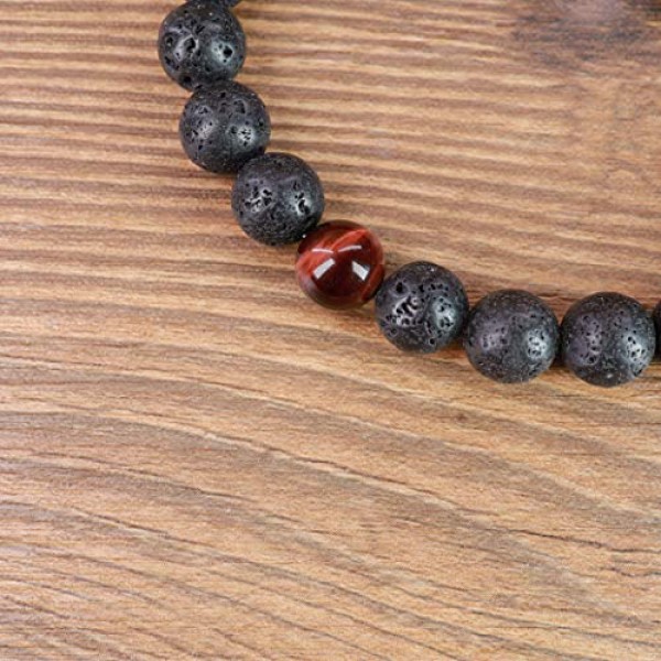 coai 남성용 용암석 및 보석 팔찌