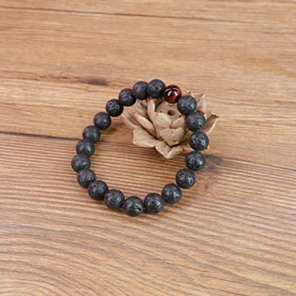 coai 남성용 용암석 및 보석 팔찌