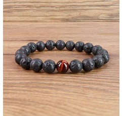 coai 남성용 용암석 및 보석 팔찌