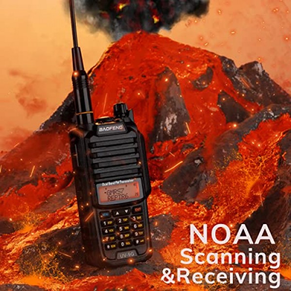 Baofeng UV-9G GMRS 라디오(2팩), IP67 방수 실외 양방향 라디오, 프로그래밍 케이블 및 RA-MD2 안테나로 장거리 충전식, GMRS 중계기 가능, 처프 지원