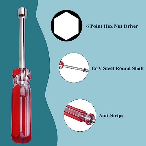 Auniwaig 5mm-12mm 육각 너트 키 소켓 렌치 스크류 드라이버 수공구 세트 7Pcs