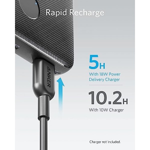 Anker 휴대용 충전기, 20W 전원 공급 기능을 갖춘 USB-C 휴대용 충전기 10000mAh, iPhone 14/13/12 시리즈, S10, Pixel 4 이상용 523 전원 은행(PowerCore Slim 10K PD)(검은색)