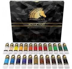 MyArtscape 아크릴 페인트 세트 - 24 x 21ml 튜브 - Lightfast - 무거운 바디