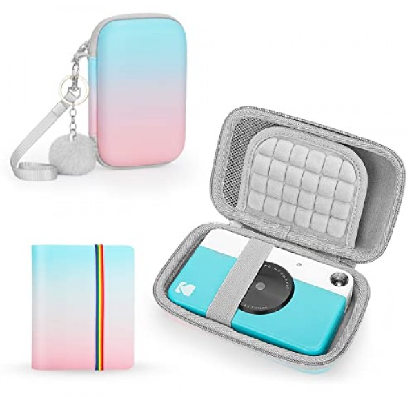 Kodak PRINTOMATIC/Mini 2 HD/Smile 인스턴트 포토 프린터(Kodak 카메라용 케이스 포함)용 Yinke 앨범, 여행용 보호 보관 가방 운반(그라데이션 색상 조합)