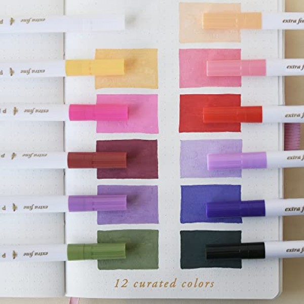 Primrosia 12 암벽화, 종이, 목재, 세라믹, 석재, 캔버스용 아모레 아크릴 페인트 펜 - 엑스트라 파인 팁 마커 세트
