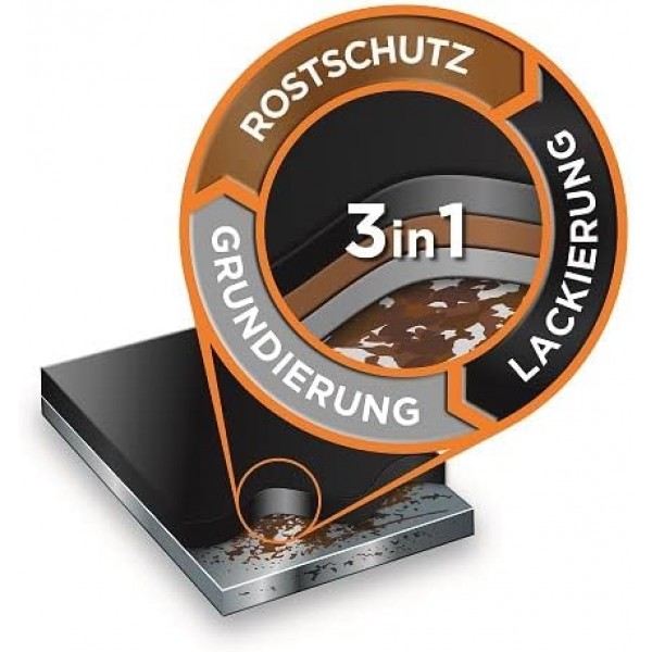 Alpina 300ml 금속 보호 페인트, 녹에 직접 3in1, RAL 3000 레드 매트