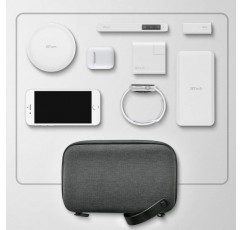 JETech Electronics Accessories Organizer 이중 지퍼와 스트랩이 있는 하드 휴대용 가방, 휴대용 여행용 가제트 가방 호환 케이블, SD 카드, 충전기, 하드 드라이브, 회색