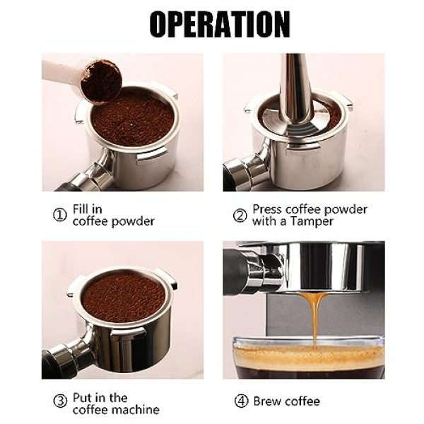 CHENGPI 51mm 바닥 없는 포터필터 에스프레소는 51mm Delonghi 기계,에스프레소 액세서리에 적합합니다.